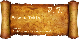 Ponert Tekla névjegykártya